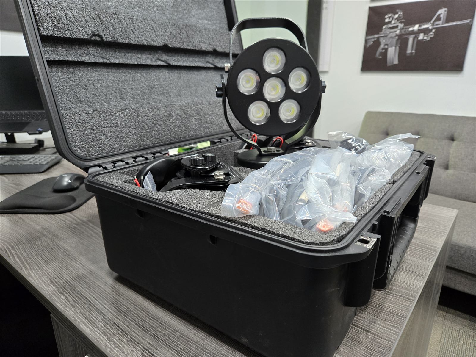 Precision bearing assembly held for inspection